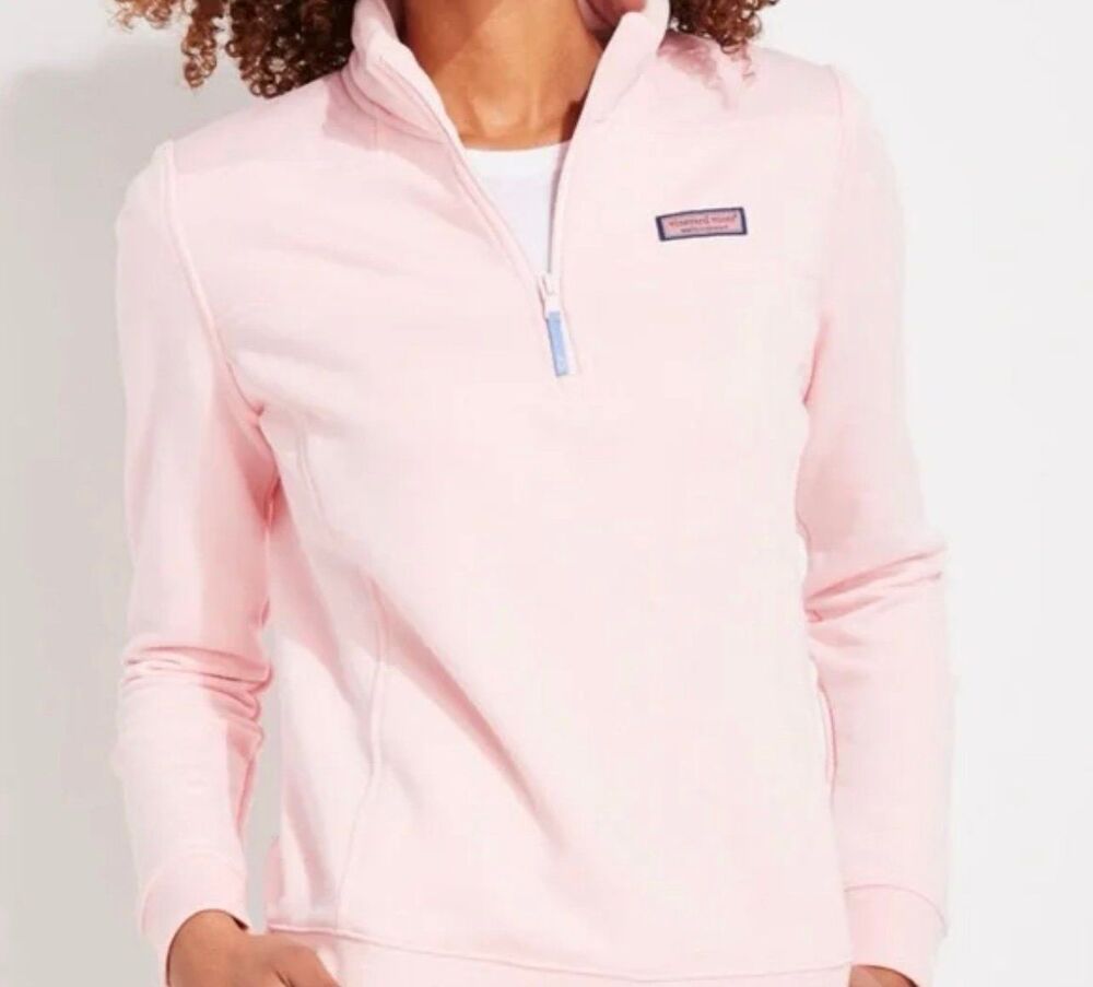 Vineyard Vines Pastel Pink 1/4 Zip Shep Shirt Pullover Sweatshirt XS